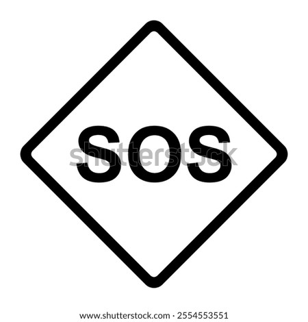 SOS help icon, safety support alert flat design, save vector illustration .