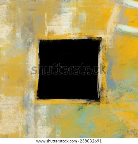 Black and Yellow Abstract Art Painting with place for text