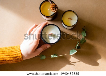 Similar – Image, Stock Photo Lavender Soy Candle