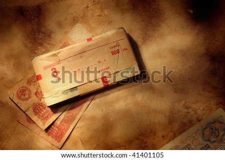 Background with roubles. Old soviet money