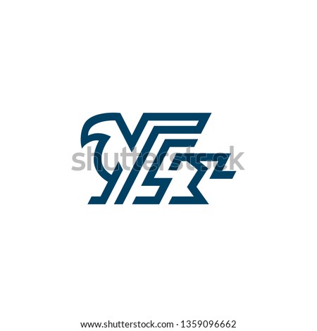 Vector Logo Line Art Griffin Lion Bird 