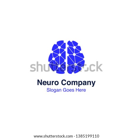 Vector Logo Brain Head Neurons Nodes Network Connected Lines Health Company