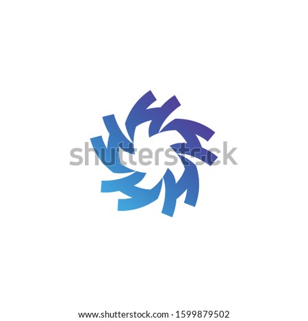 Letter H Rotate Flexible Circle Logo Design Vector