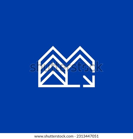 Real Estate Houses with Southern Arrow Logo Design Vector