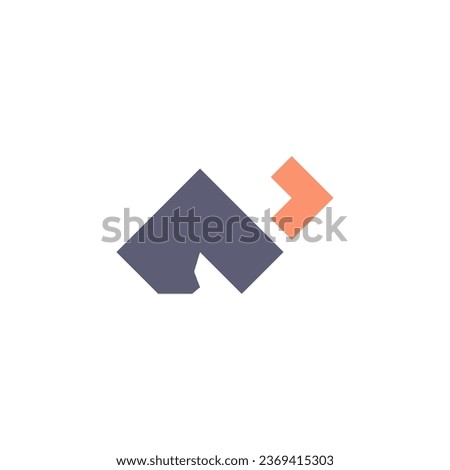 N letter with Sand Mountain and Arrow Nomad Logo Design Vector