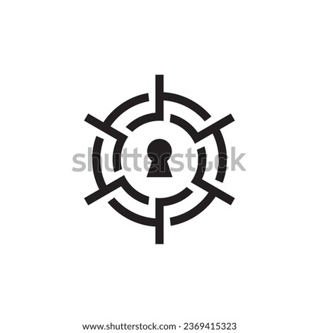 Vault Lock Door Mechanism Logo Design Vector