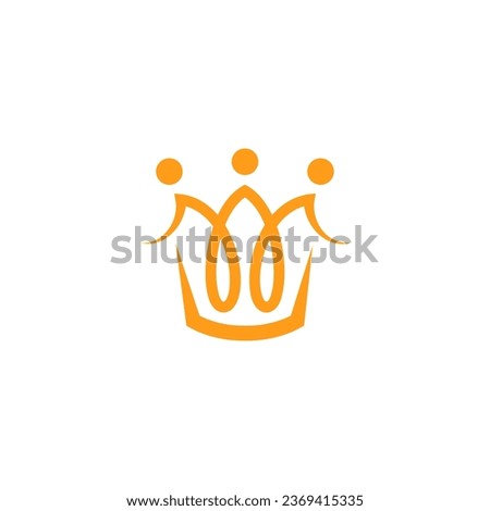 Crown with Concierge Hotel Service Network Logo Design Vector