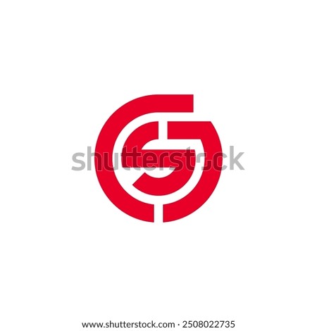 Red CSG Initial Monogram in Circle Form Logo Design Vector