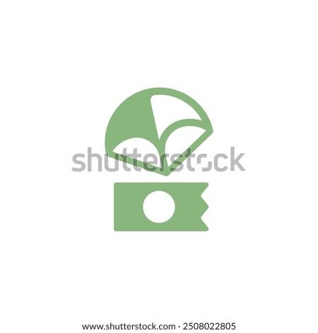 Parachute with a Money, Loot Drop Bucks Logo Design Vector