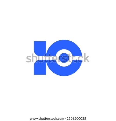 IC Letter with Missile and Connect Network Logo Design Vector