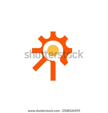 Sun Shine Spark with Gear, Solar Panel and Plumbing Logo Design Vector