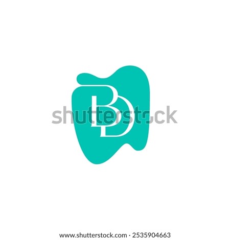 Teeth Dental with B and D Monogram Logo Design Vector