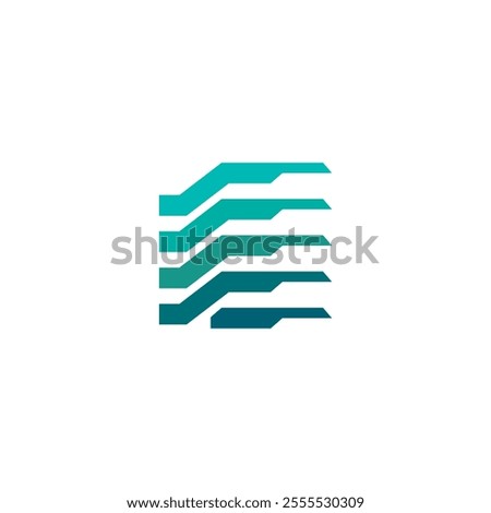 Green 5-Story Multi Level Building Construction Apartment Logo Design Vector