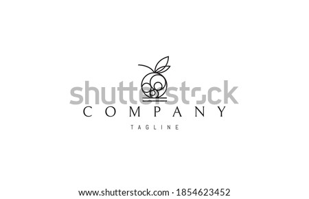 Vector logo on which an abstract image of an apple with circles inside.