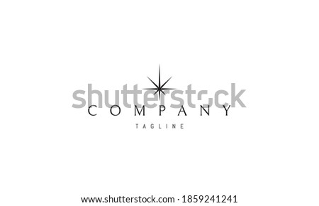 Vector logo on which an abstract image of sharp cannabis leaves in the form of a star.