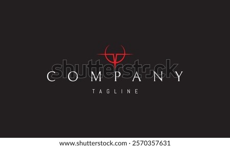 Vector red logo with an abstract image of airplane wings in the shape of the letter T.