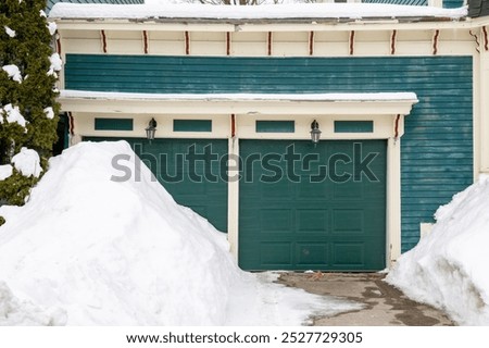 Similar – Image, Stock Photo 2 garages in front of a house wall