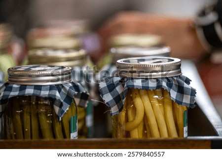 Similar – Image, Stock Photo filled storage jars on the shelf