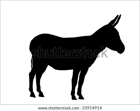 Donkey Silhouette Stock Vector Illustration 33914914 : Shutterstock