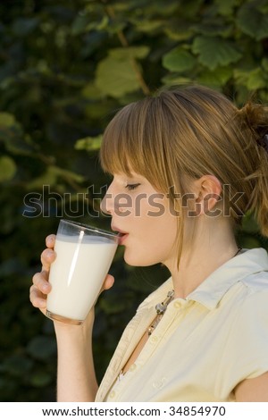 young women drinking milk