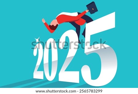 businessmen jumping high jumping numbers 2025