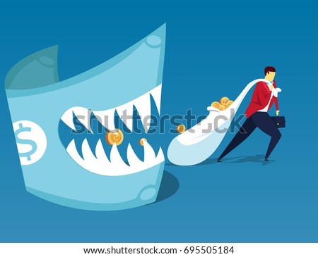 Wealth trying to devour a businessman