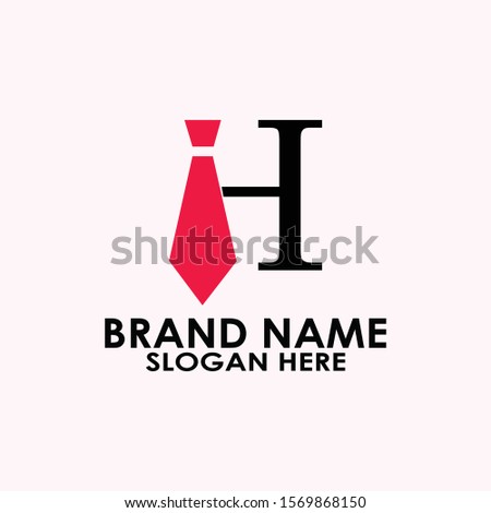 logo tie with letter h vector design fashion man Imagine de stoc © 
