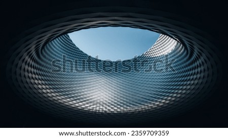 Similar – Image, Stock Photo Round geometric building of business center with mirrored walls