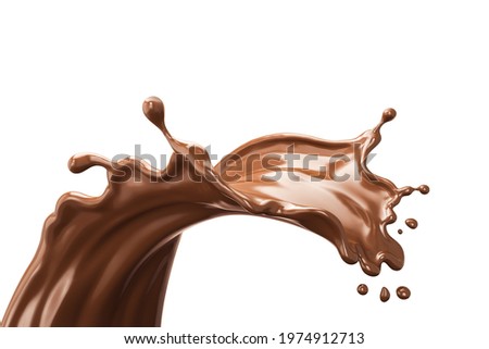 splash of chocolate or Cocoa. 3d illustration. Imagine de stoc © 