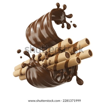 Similar – Image, Stock Photo Cookies with chocolate and nut icing