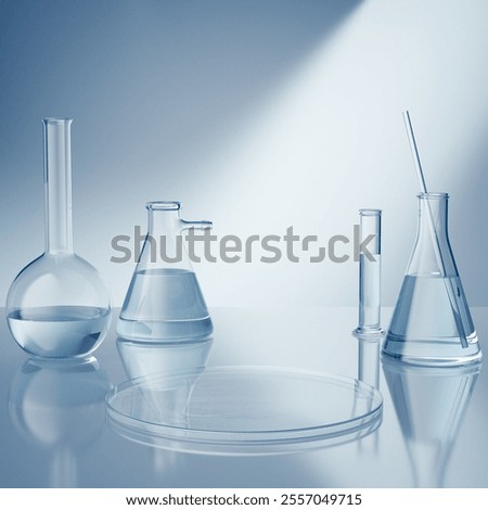 Similar – Image, Stock Photo Glass flasks in chemical laboratory