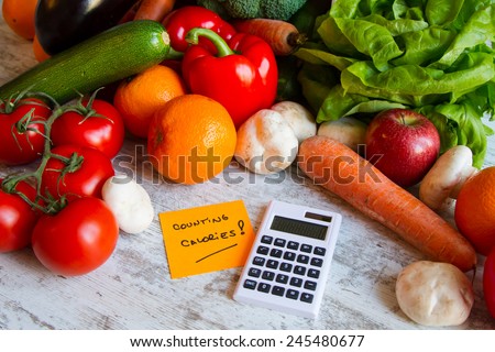 Counting calories, diet of  vegetables and fruits