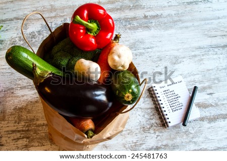 Buying vegetables and fruits, after doing the shopping list