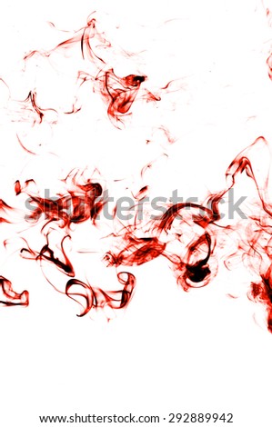 Abstract red smoke on white background, red background,red ink background, red fire