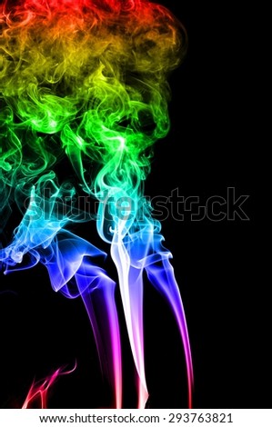 Abstract colorful smoke on black background, smoke background,colorful ink  background,rainbow ,beautiful color smoke - Stock Image - Everypixel