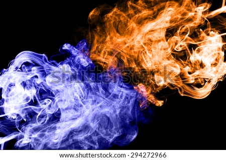 red fire and blue fire background,fire and ice