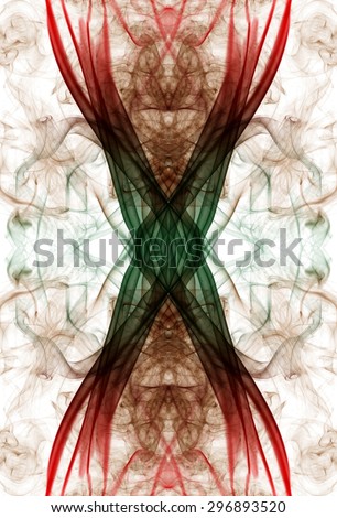 art of color smoke on white background, red and green smoke on white background, smoke background,red and green ink background, beautiful red and green smoke