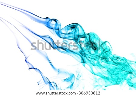 Abstract Light blue smoke on white background, Light blue background,Light blue ink on white background