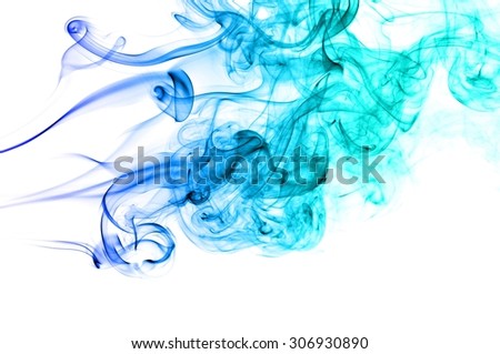 Abstract Light blue smoke on white background, Light blue background,Light blue ink on white background