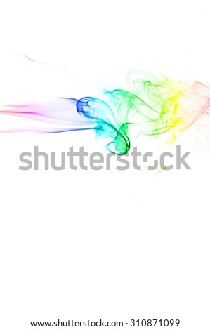 Movement of smoke,Abstract colorful smoke on white background, smoke background,colorful ink background,rainbow smoke, beautiful smoke