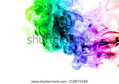 Movement of smoke,Abstract colorful smoke on white background, smoke background,colorful ink background,rainbow smoke, beautiful smoke