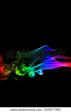 Movement of smoke,Abstract color smoke on black background, smoke background,colorful ink background,rainbow smoke, beautiful smoke