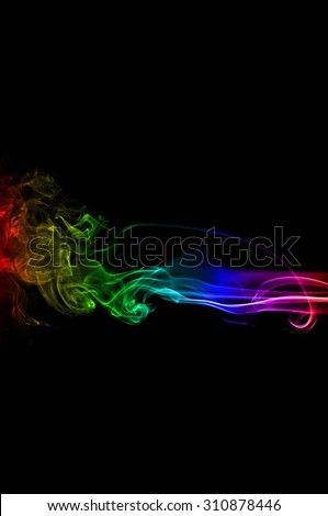 Movement of smoke,Abstract color smoke on black background, smoke background,colorful ink background,rainbow smoke, beautiful smoke