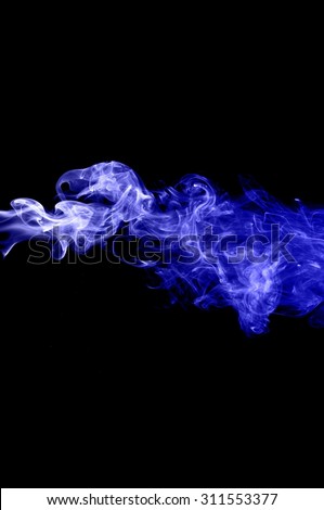 Movement of smoke,Abstract blue smoke on black background, blue background,blue ink background