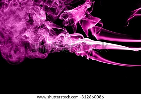 Movement of smoke, Abstract color smoke on black background, purple smoke background,purple ink background,Violet smoke, beautiful color smoke