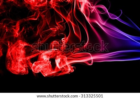 Abstract red and blue smoke on black background, smoke background,colorful ink background,red and Blue fire,beautiful color smoke, Movement of smoke