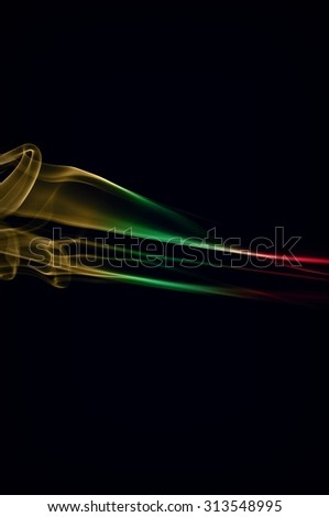 Movement of smoke, Abstract red and green and brown smoke on black background, smoke background,red and green and brown ink background, red ,green, brown
