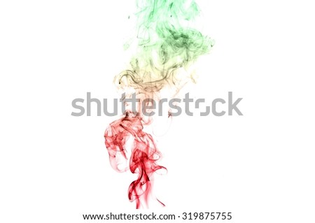 movement of smoke, Abstract red and green smoke on white background, smoke background,red and green ink background,red and green smoke,beautiful color smoke
