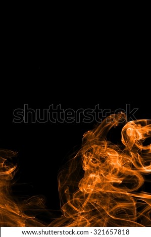 Abstract orange smoke on black background, orange smoke background,orange ink background,orange smoke, beautiful color smoke,movement of orange smoke