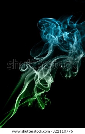 movement of smoke, Abstract green and blue smoke on black background, smoke background,green and blue ink background,green and blue, beautiful color smoke